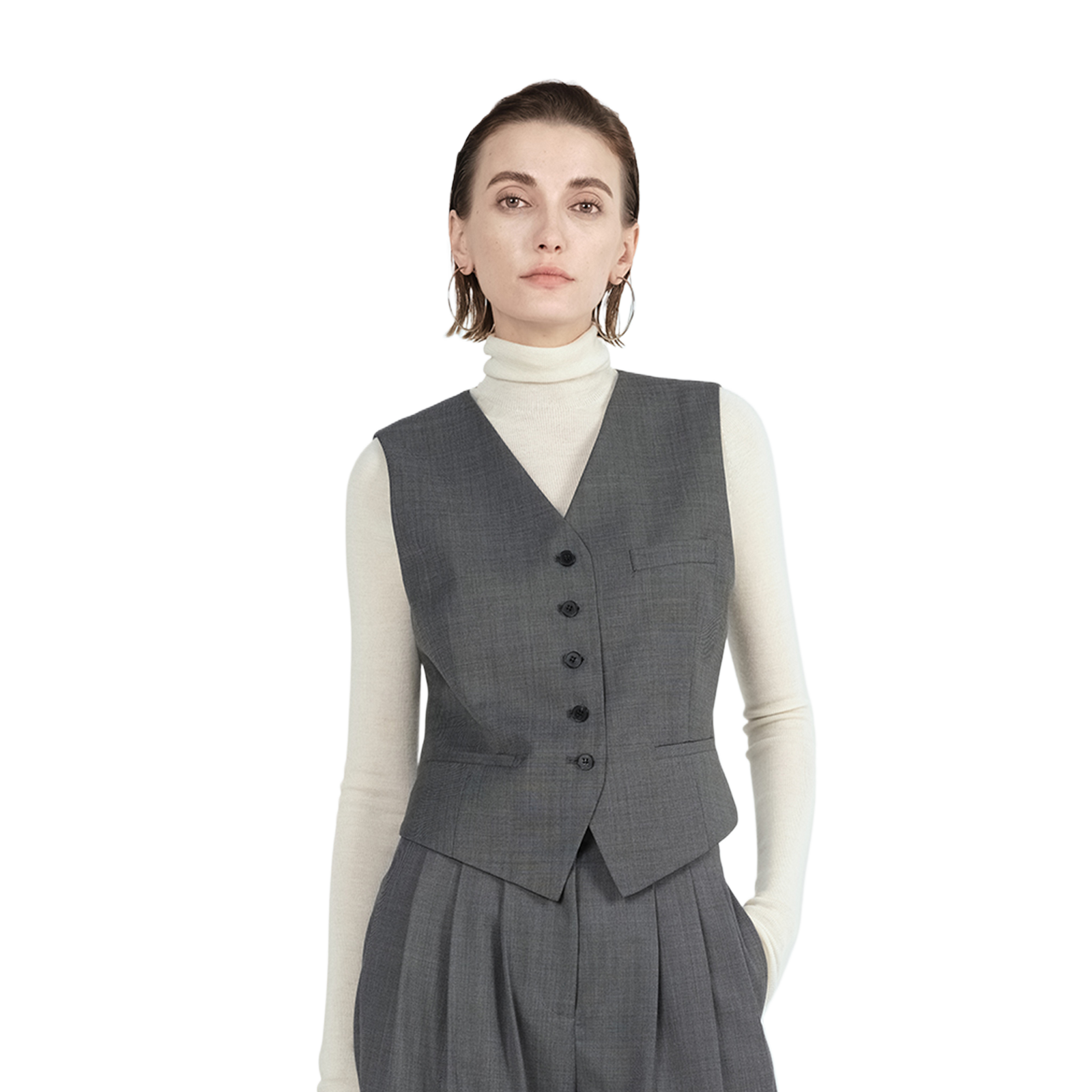V-neck women's suit vest