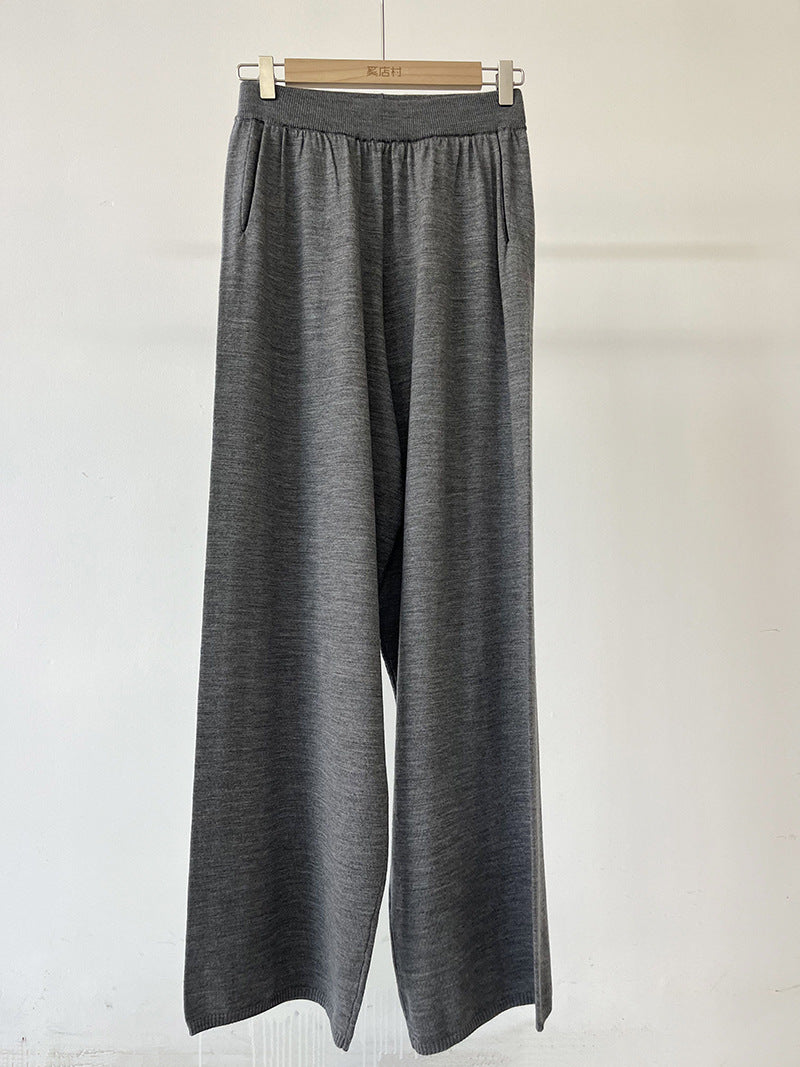 Women's Machine Washable Wool Knit Suit - Three-Piece Set Cardigan, Vest, and Pants