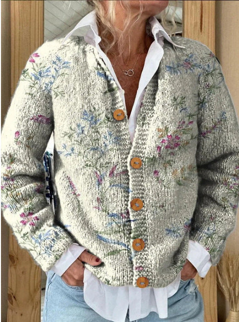 Geometric 3D Print Women's Cardigan