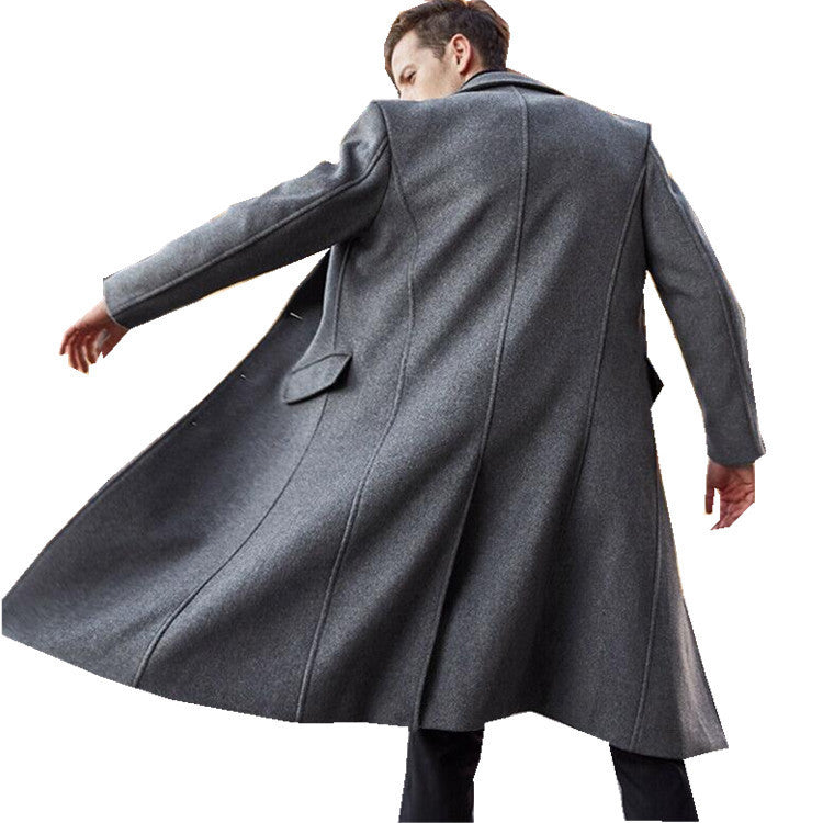 Men's long trench coat