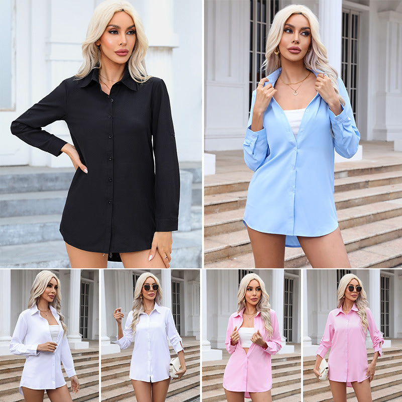 Long-sleeved chiffon shirt