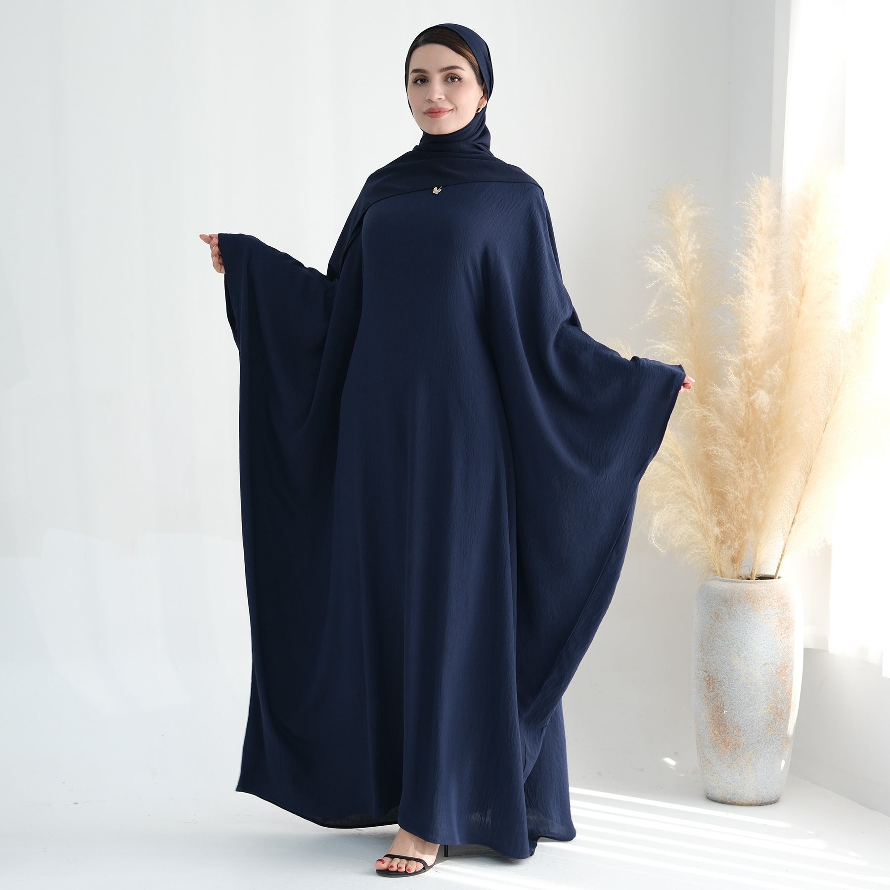 Women's Bat Sleeve Party Dress with Belt