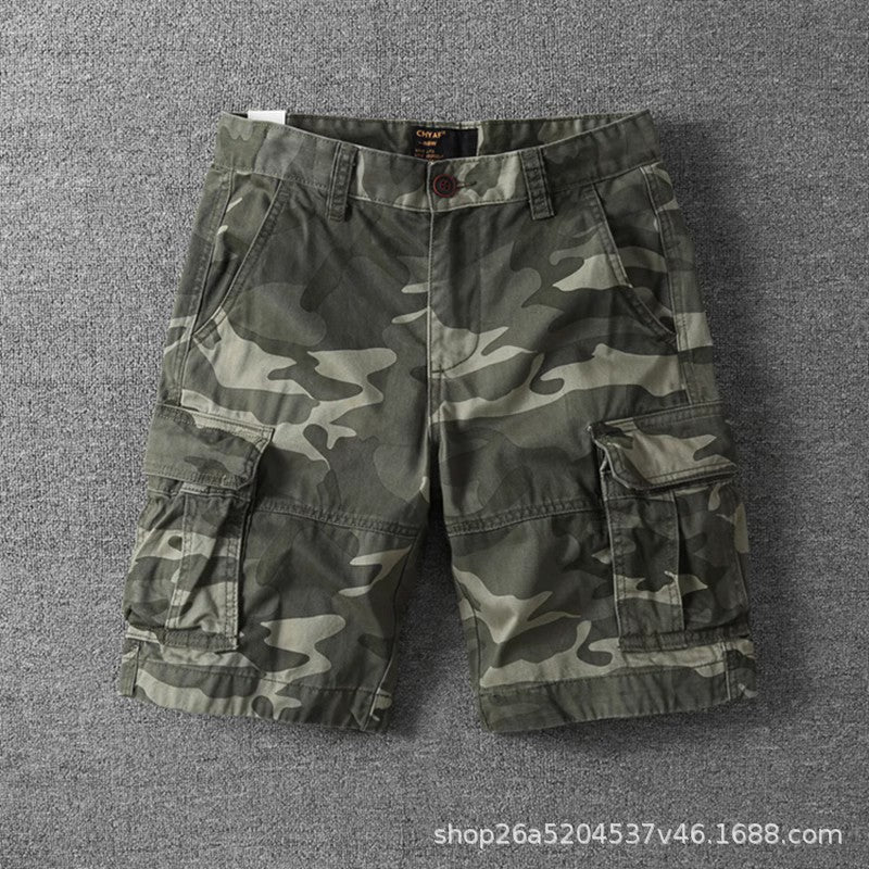 Retro Camouflage Cotton Work Shorts
