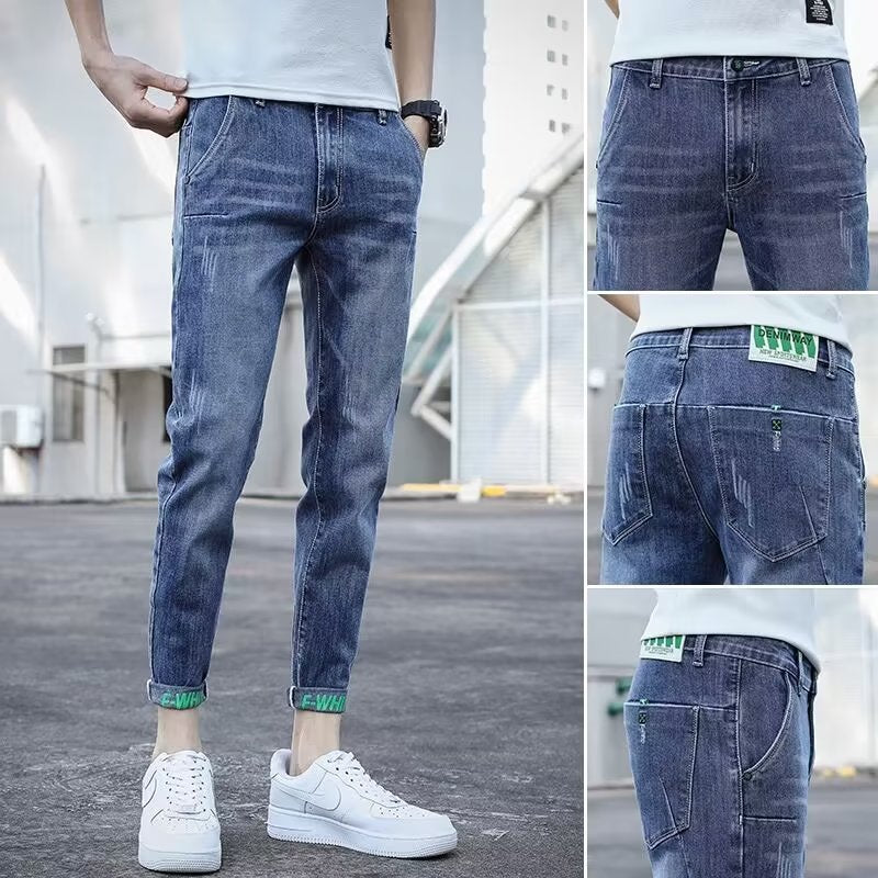 Men's Slim-Fit Stretch Cropped Jeans