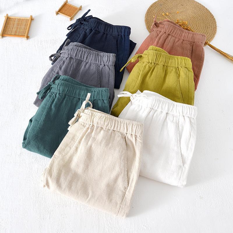 Men's Casual Linen Drawstring Shorts