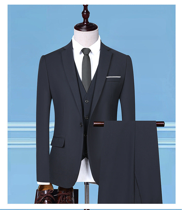 Men's Business Casual Suit Three-Piece Set