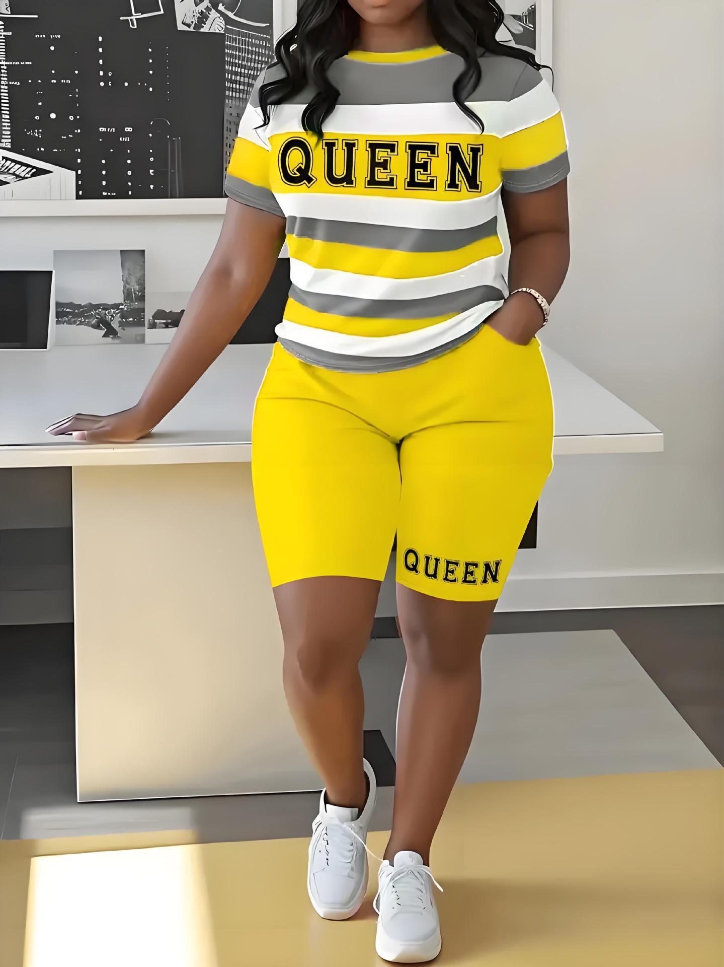 Women's 3D Printed T-Shirt and Shorts Set