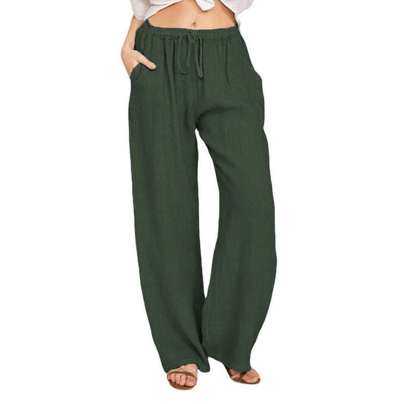 Men's Straight Leg Casual Pants with Drawstring Waist