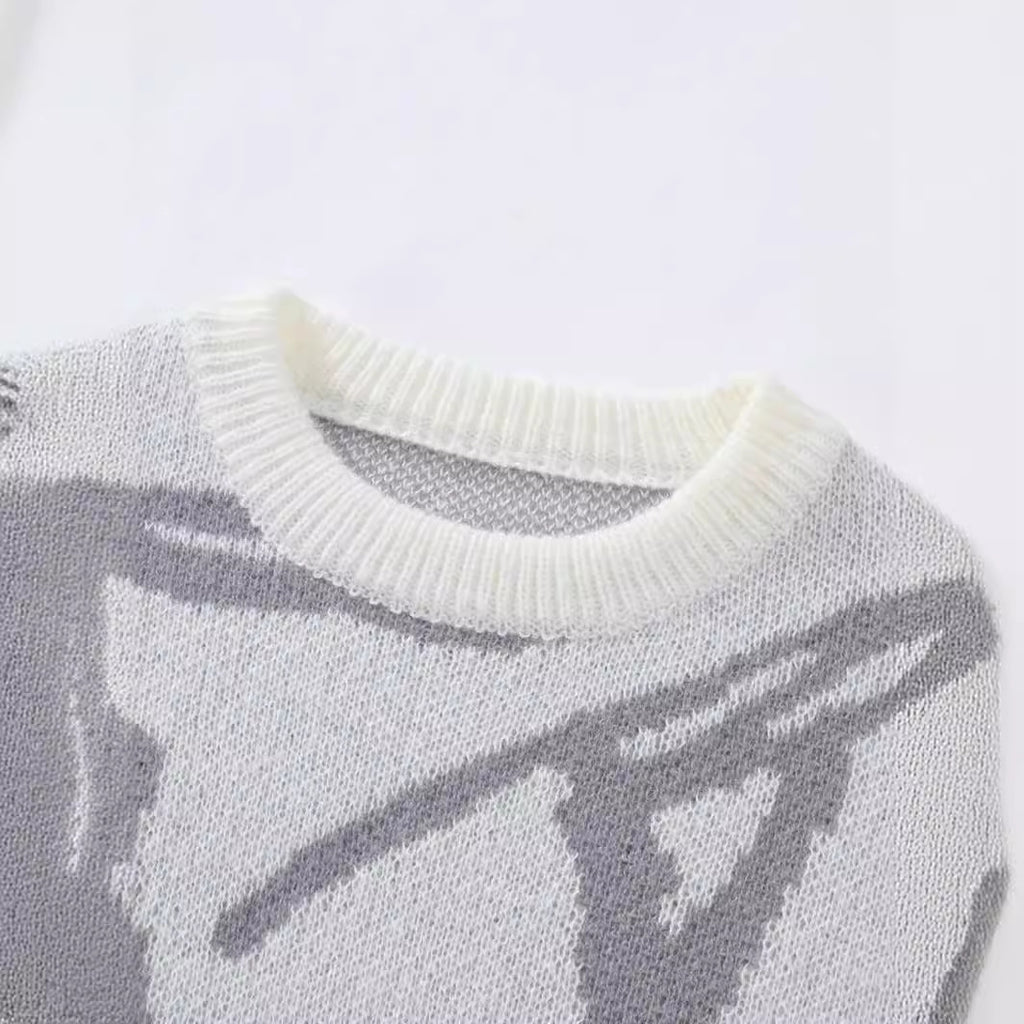 Men's loose round-neck knitted sweater