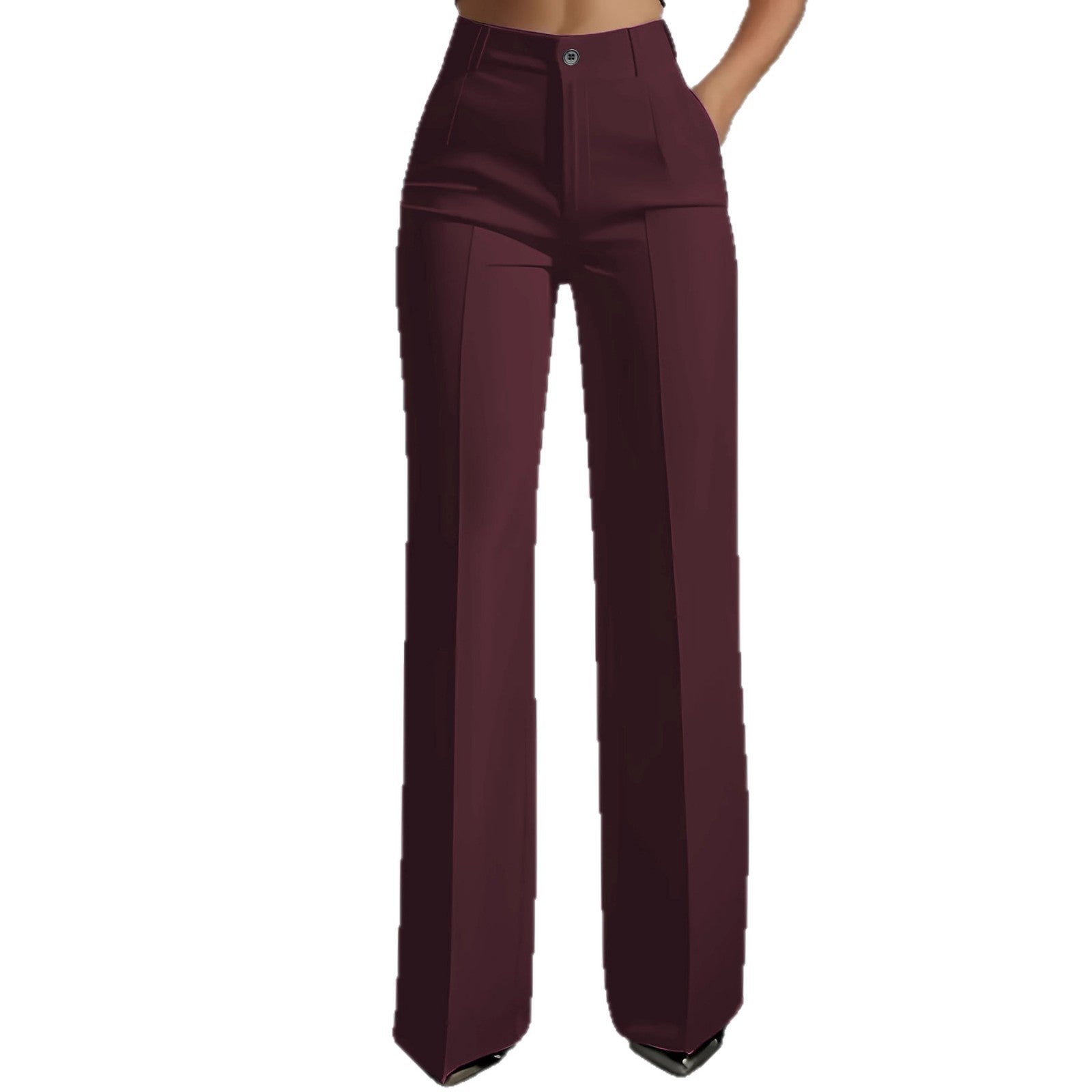Women's High Waisted Straight Leg Suit Pants