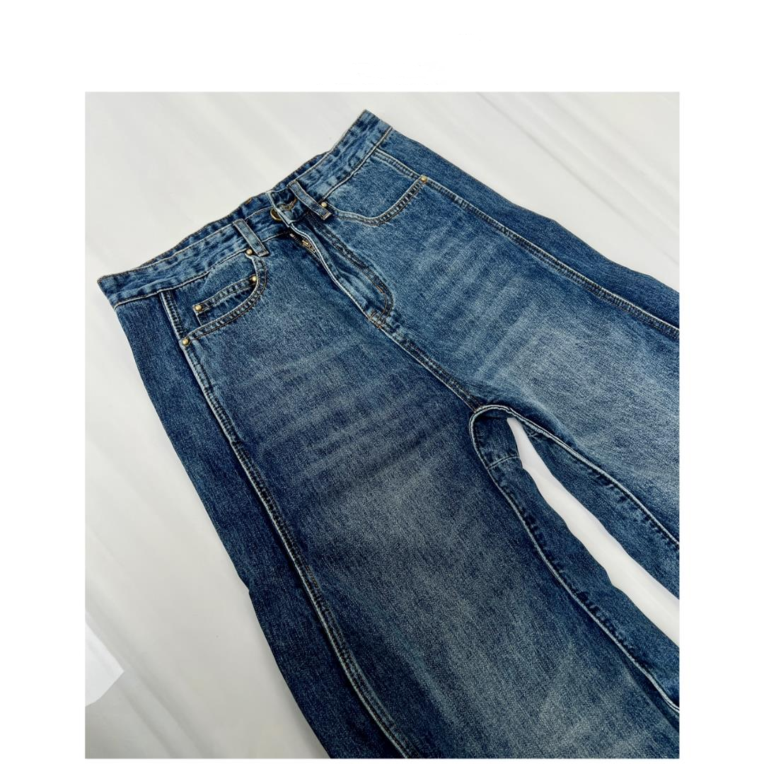 Loose Vintage Blue Washed Denim Jeans