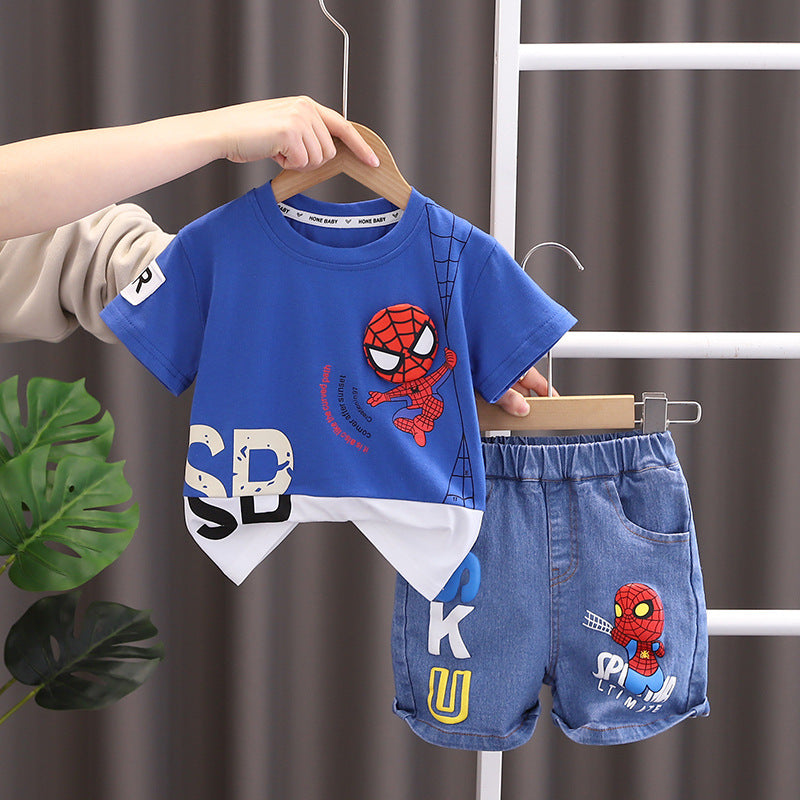 Children's Cartoon Print Cotton Outfit Set