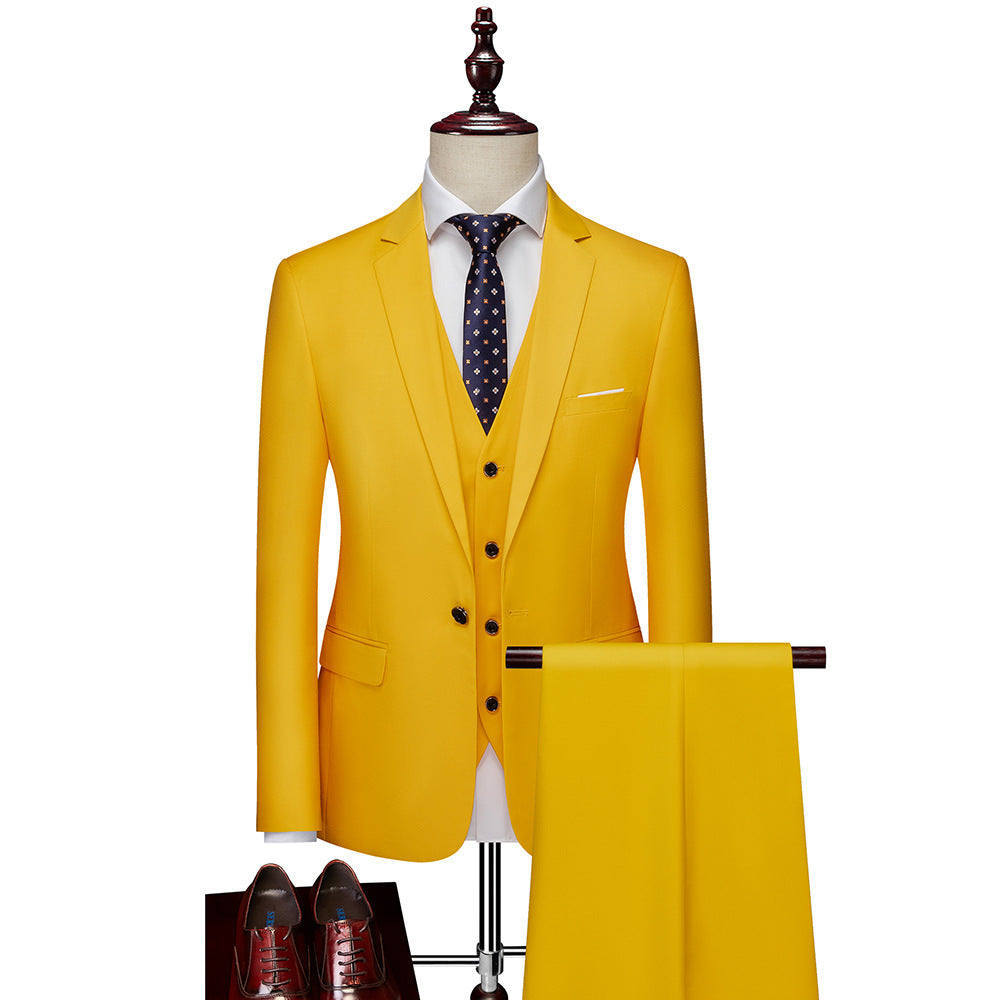 Men's Formal Three-Piece Suit Set