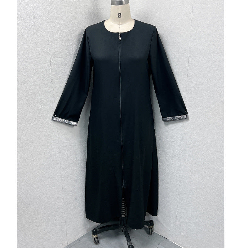 Zippered cardigan robe