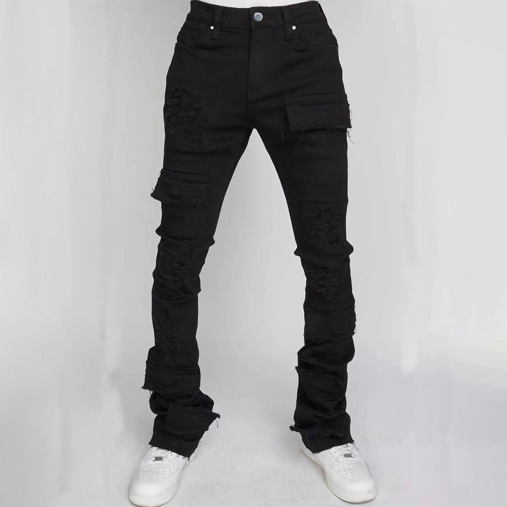 Straight-fit stretch denim jeans