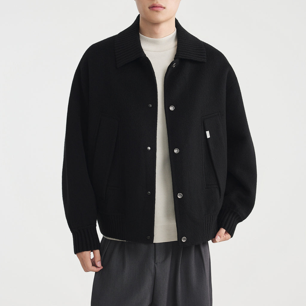Knitted patchwork coat