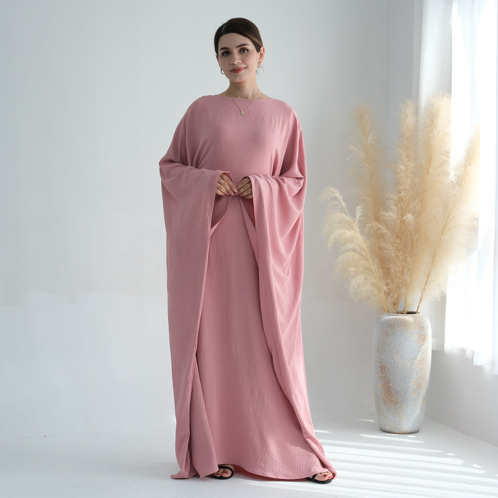 Women's Bat Sleeve Party Dress with Belt