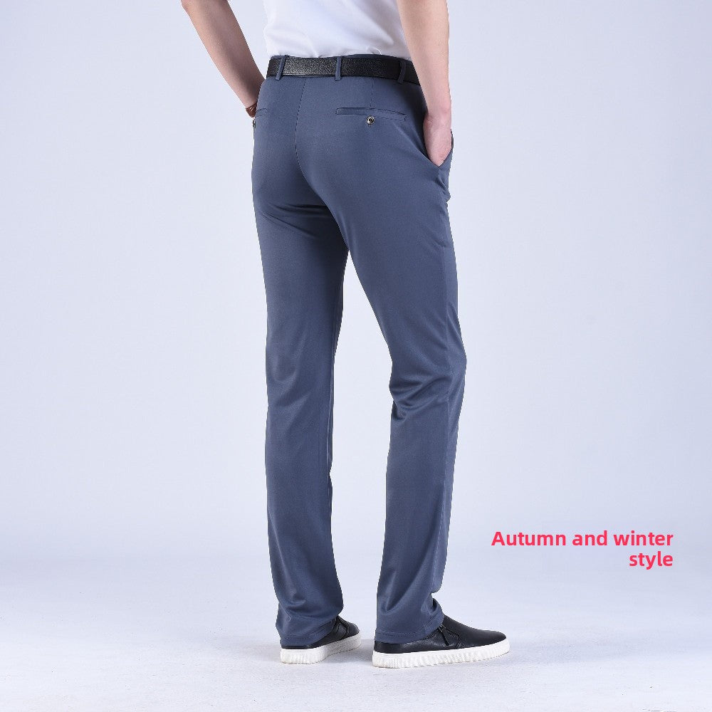 Men's straight-leg suit trousers