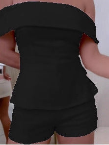 Women's One-Shoulder Top and Shorts Casual Set