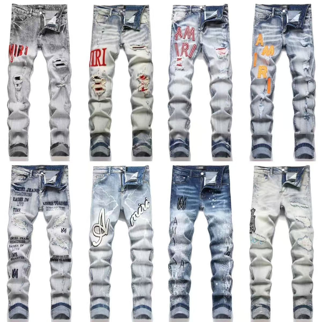 Distressed Patch Jeans