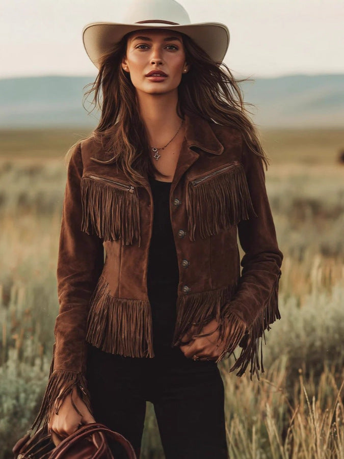 Solid color lapel short slim-fit women's jacket