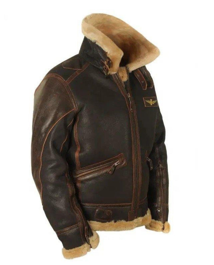 Turn-Down Collar Zippered Jacket - leather jacket
