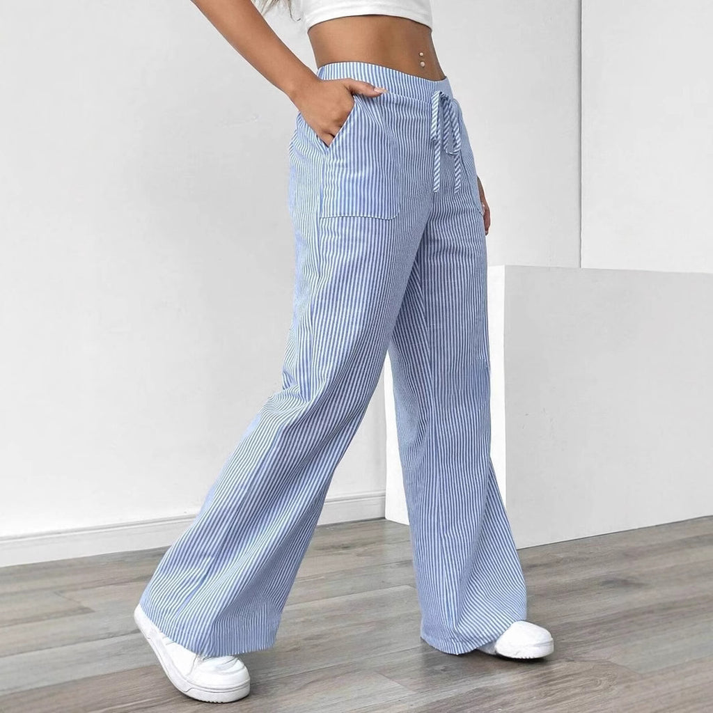 Striped trousers, casual and versatile