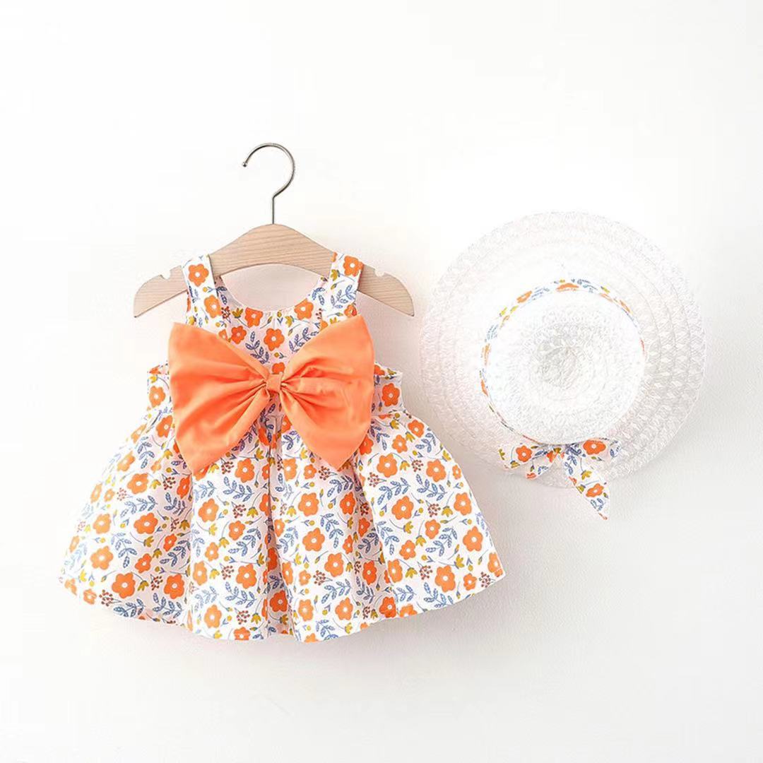 Baby Girl Summer Bow Dress with Hat