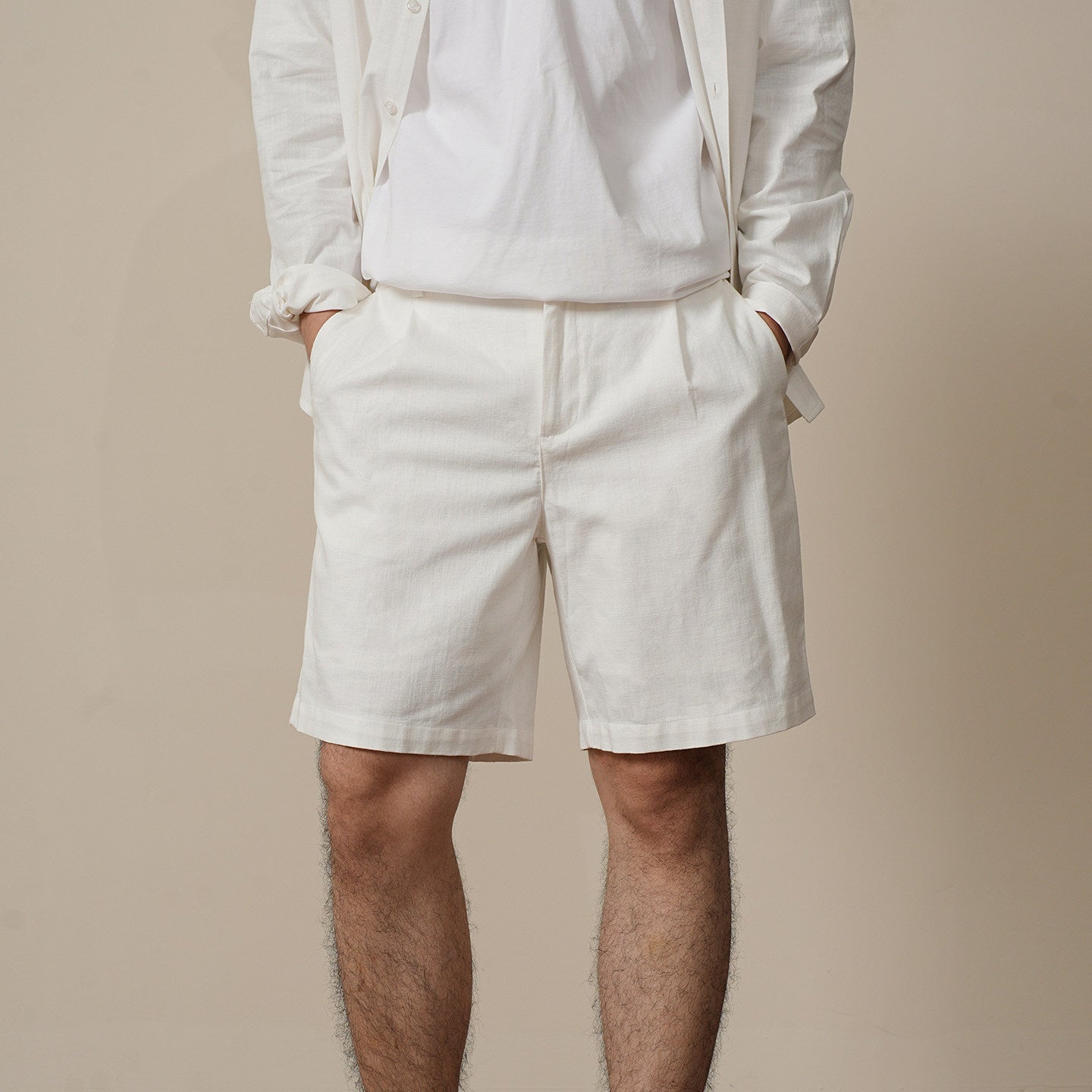 Men's Straight-Leg Linen Blend Shorts