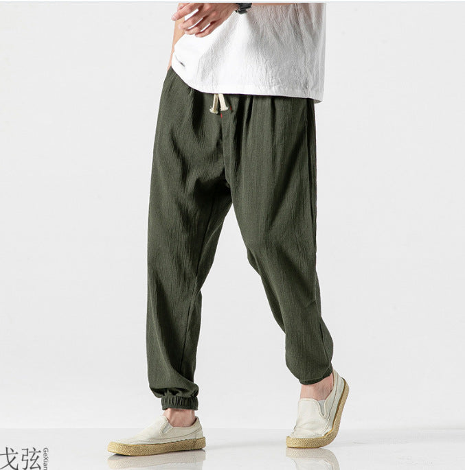 Cotton Linen Men's Casual Trousers