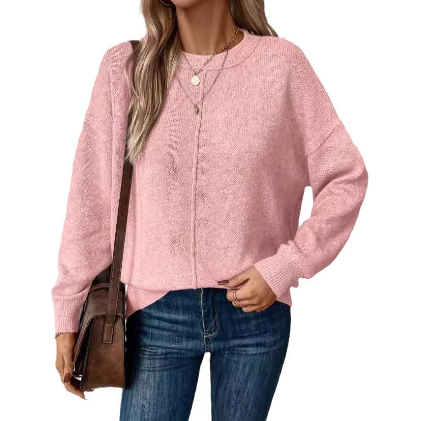 Women's Casual Knit Pullover Sweater with 3D Pattern