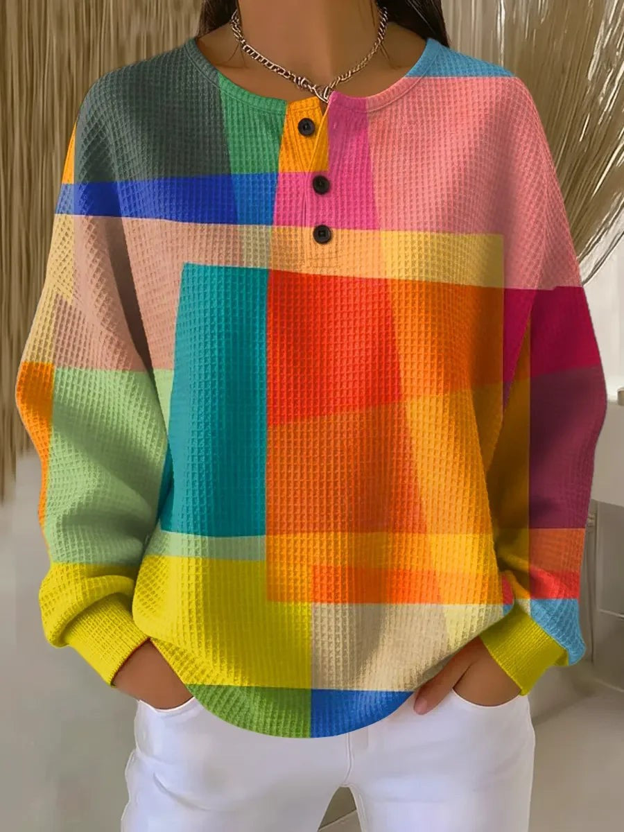 Women's Polo Shirt Waffle Pattern