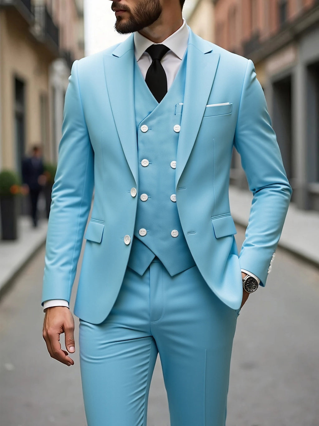Men's Formal Suit Three-Piece Set