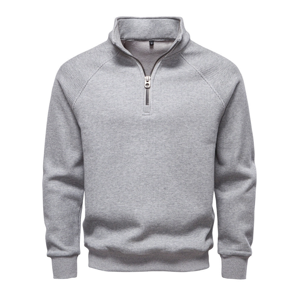 Men's Polo T-Shirt Long-Sleeved Polo Collar Sweatshirt Trendy European Size Men's Casual Versatile Sweatshirt