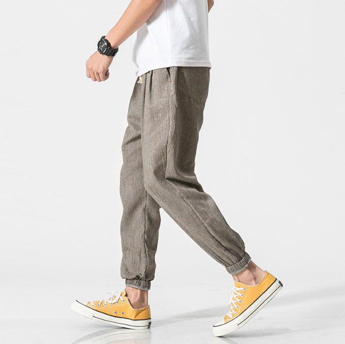 Cotton Linen Men's Casual Trousers