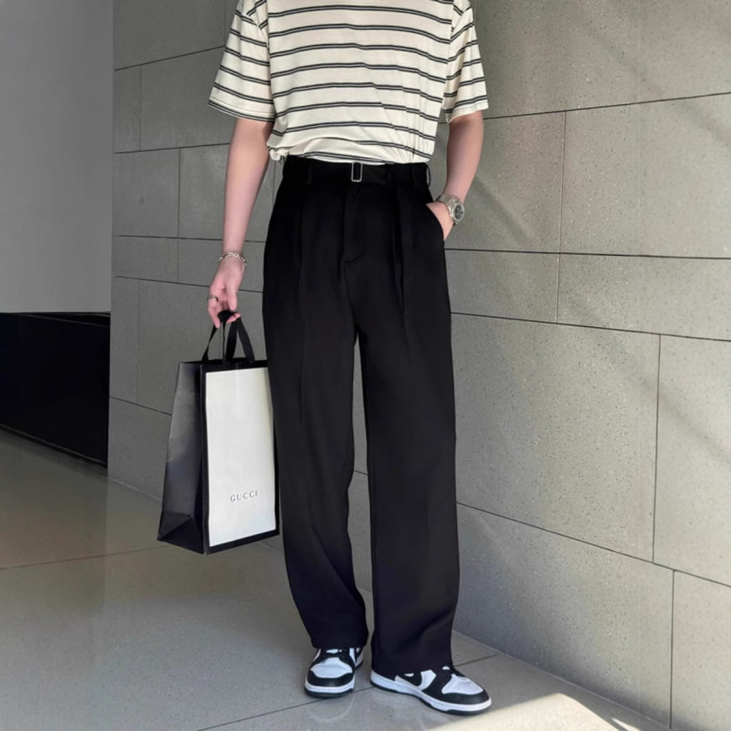Men's ice silk trousers with a drooping feel