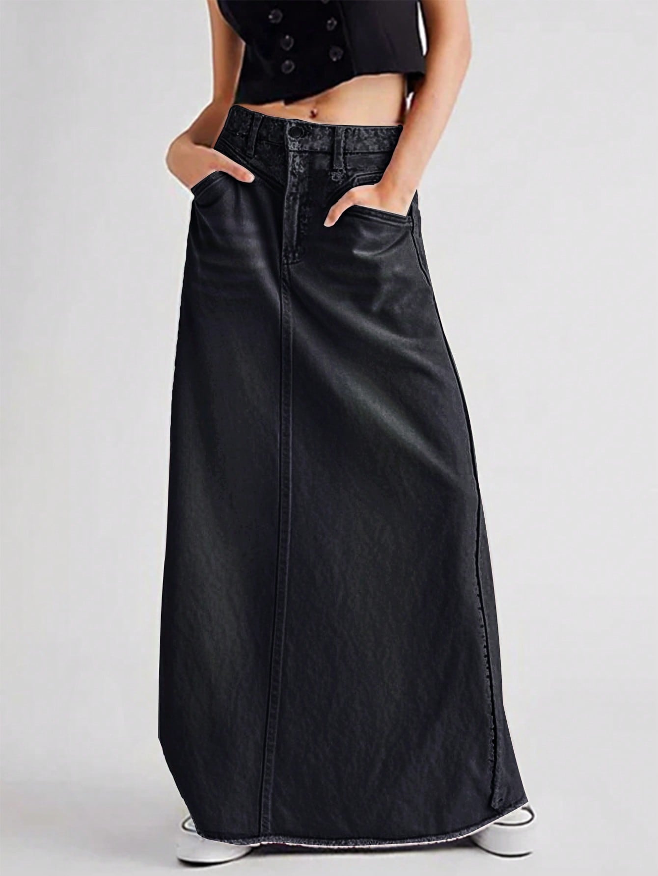 Retro denim skirt for women