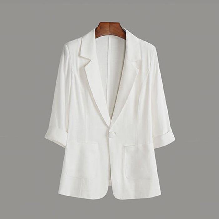 Women's Cotton Linen Slim Fit Blazer