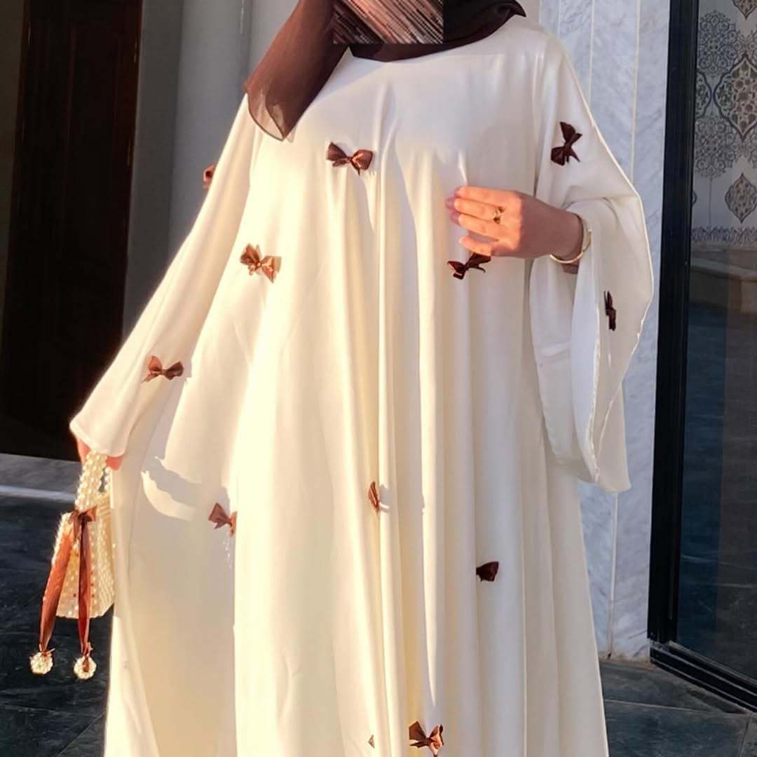 Loose flared sleeve bow long robe dress