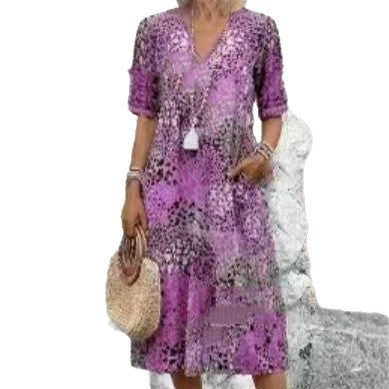 Small floral long-sleeved shirt with lace trim dress