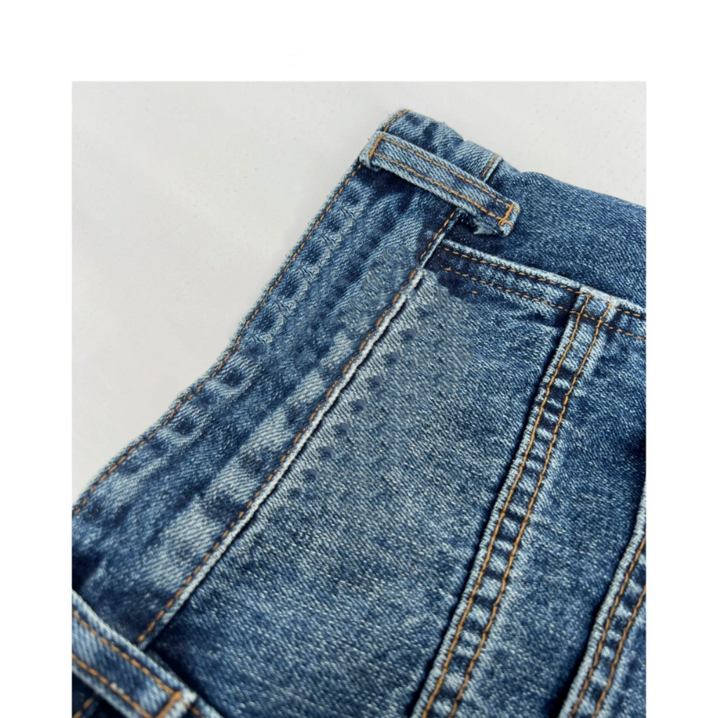 Loose Vintage Blue Washed Denim Jeans