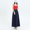 Half-length denim skirt