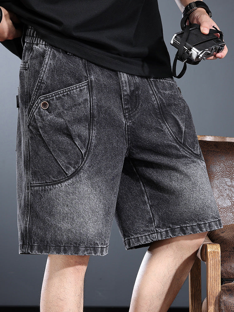 Men's Washed Denim Workwear Shorts
