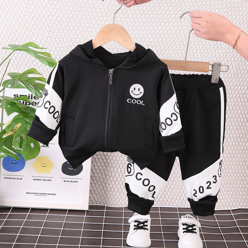 Baby Boys' Cotton Two-Piece Outfit for Spring and Autumn