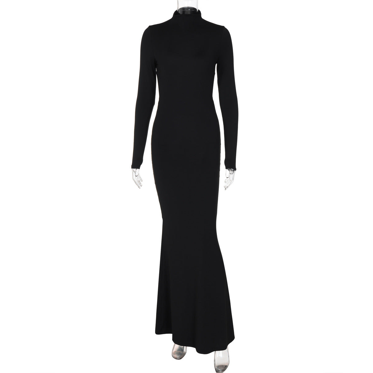 Half-neck long-sleeved dress
