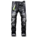 Personality ripped black jeans