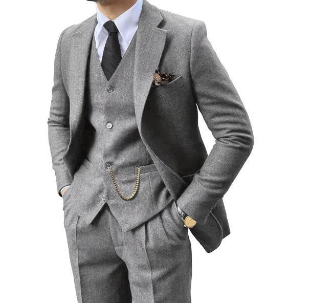 Men's Suit Three-Piece Set