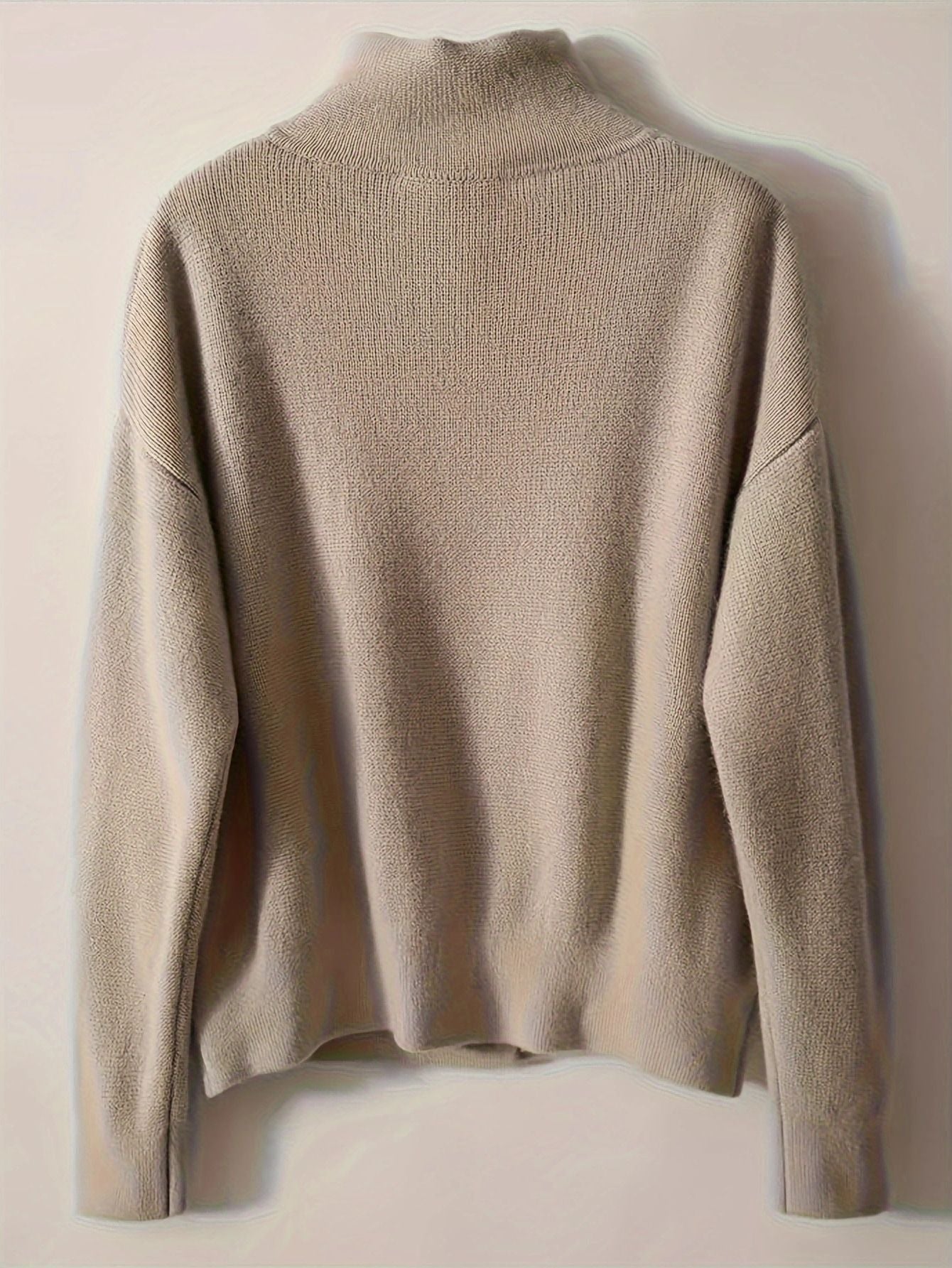 Stand-Up Collar Long-Sleeved Knitted Cardigan