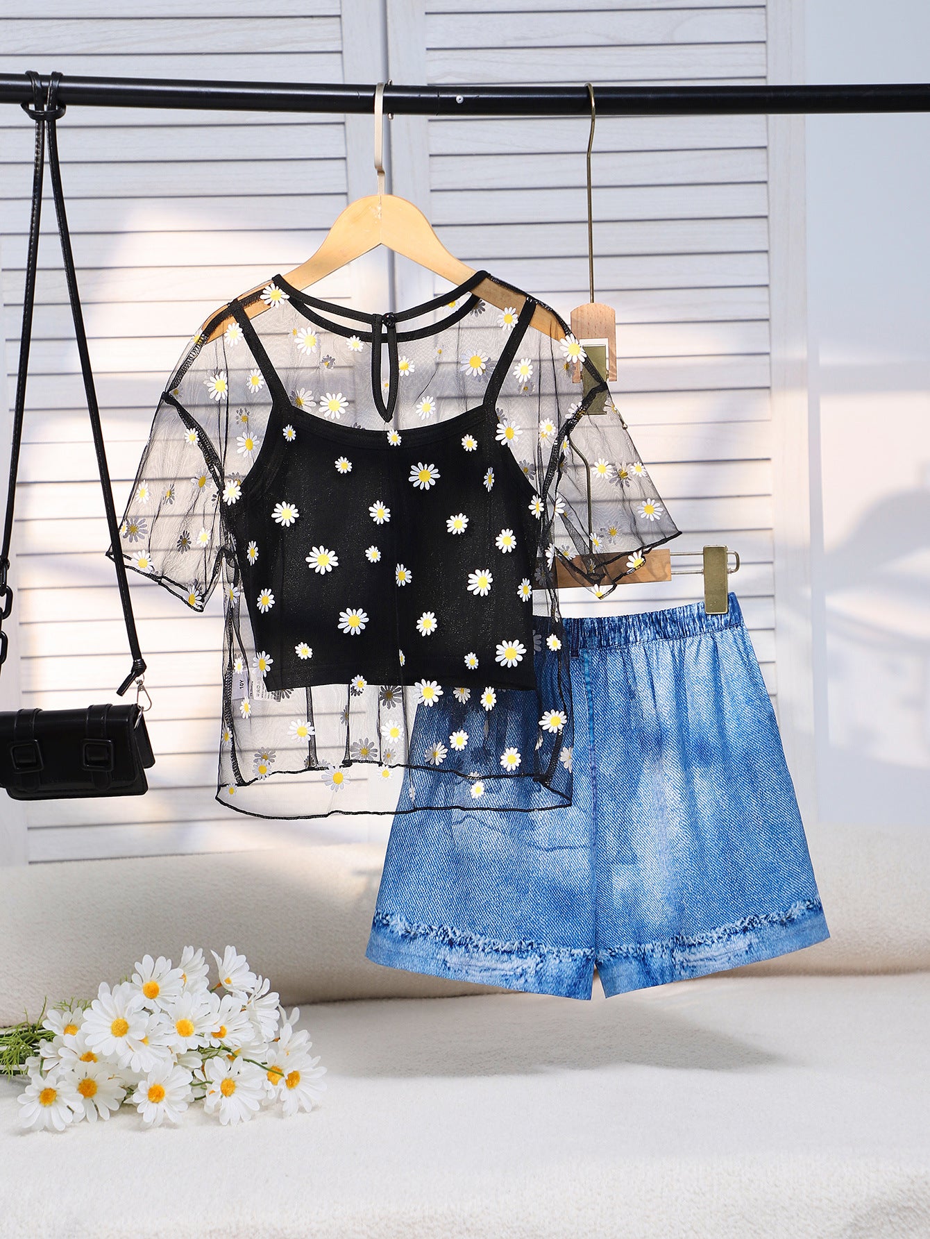 Girls' Floral Print Summer Outfit