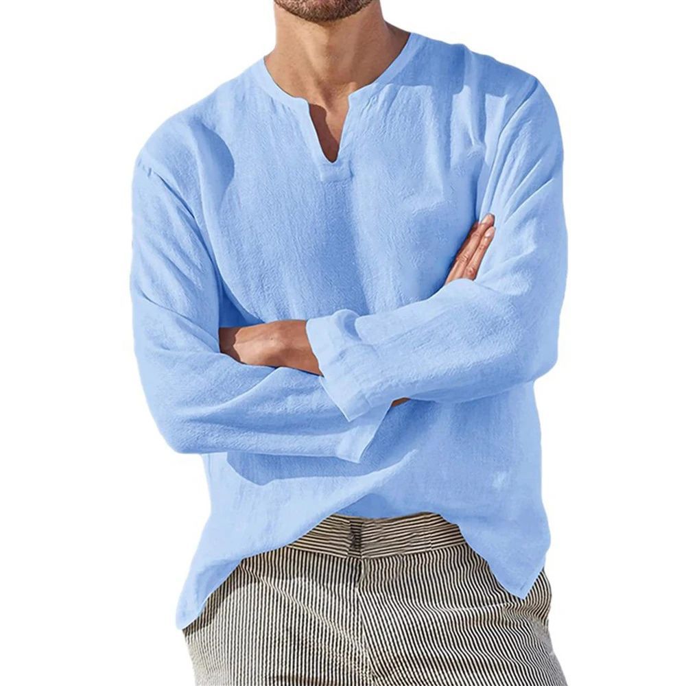 Mens Casual Linen Blend Shirt